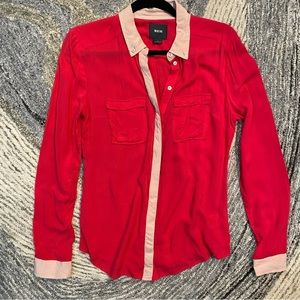 MAEVE Anthropologie Long Sleeve Button Down Blouse